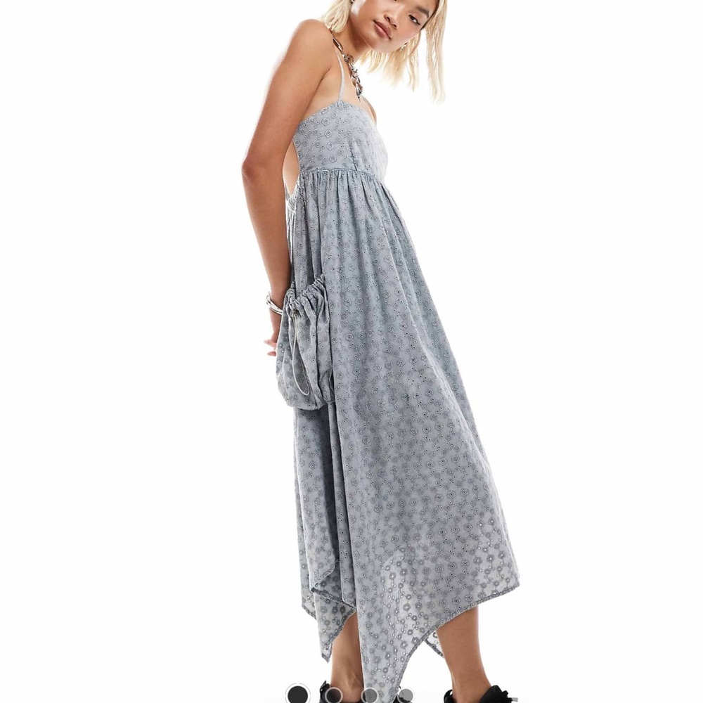 Grey blue midaxi dress